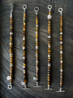 Urban Stoic Series | Amber Authority | Tiger Eye & Hand-Hammered Silver Bracelet