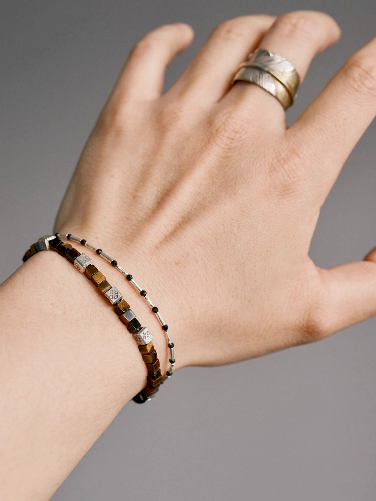 Urban Stoic Series | Cold Signal | Black Spinel & Sterling Silver Bracelet