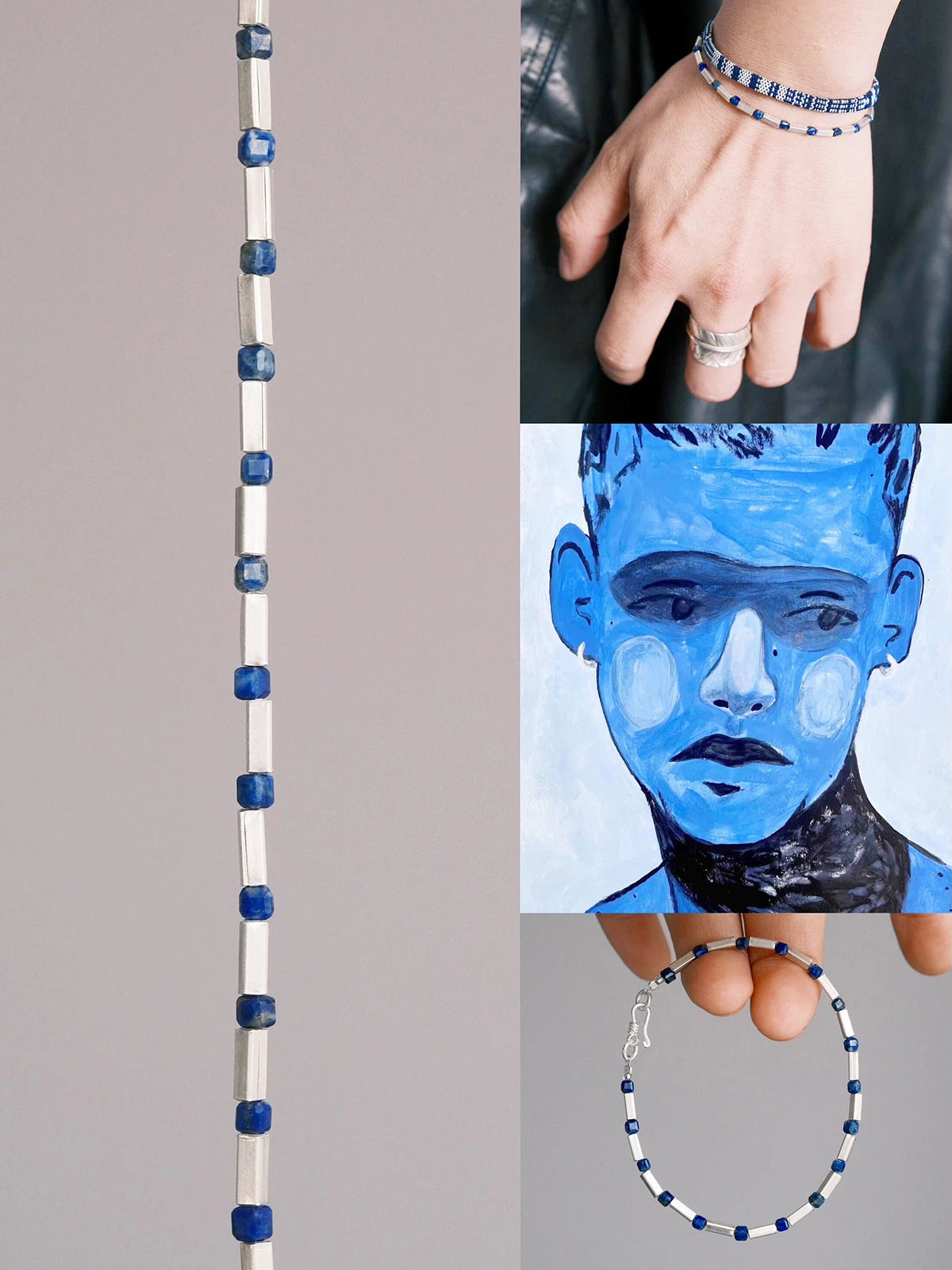 Identity Series | Blue Boy | Lapis Lazuli & Sterling Silver Bracelet
