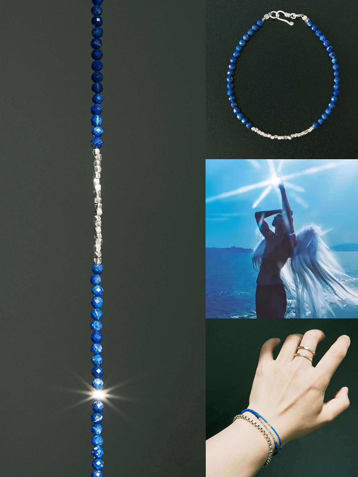 Identity Series | Blue Current | Lapis Lazuli & Sterling Silver Bracelet Secondary image