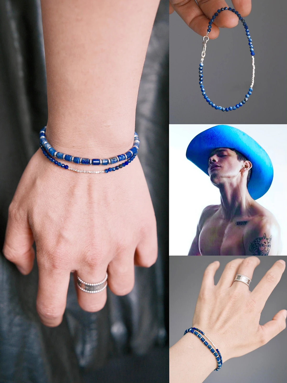 Identity Series | Blue Current | Lapis Lazuli & Sterling Silver Bracelet