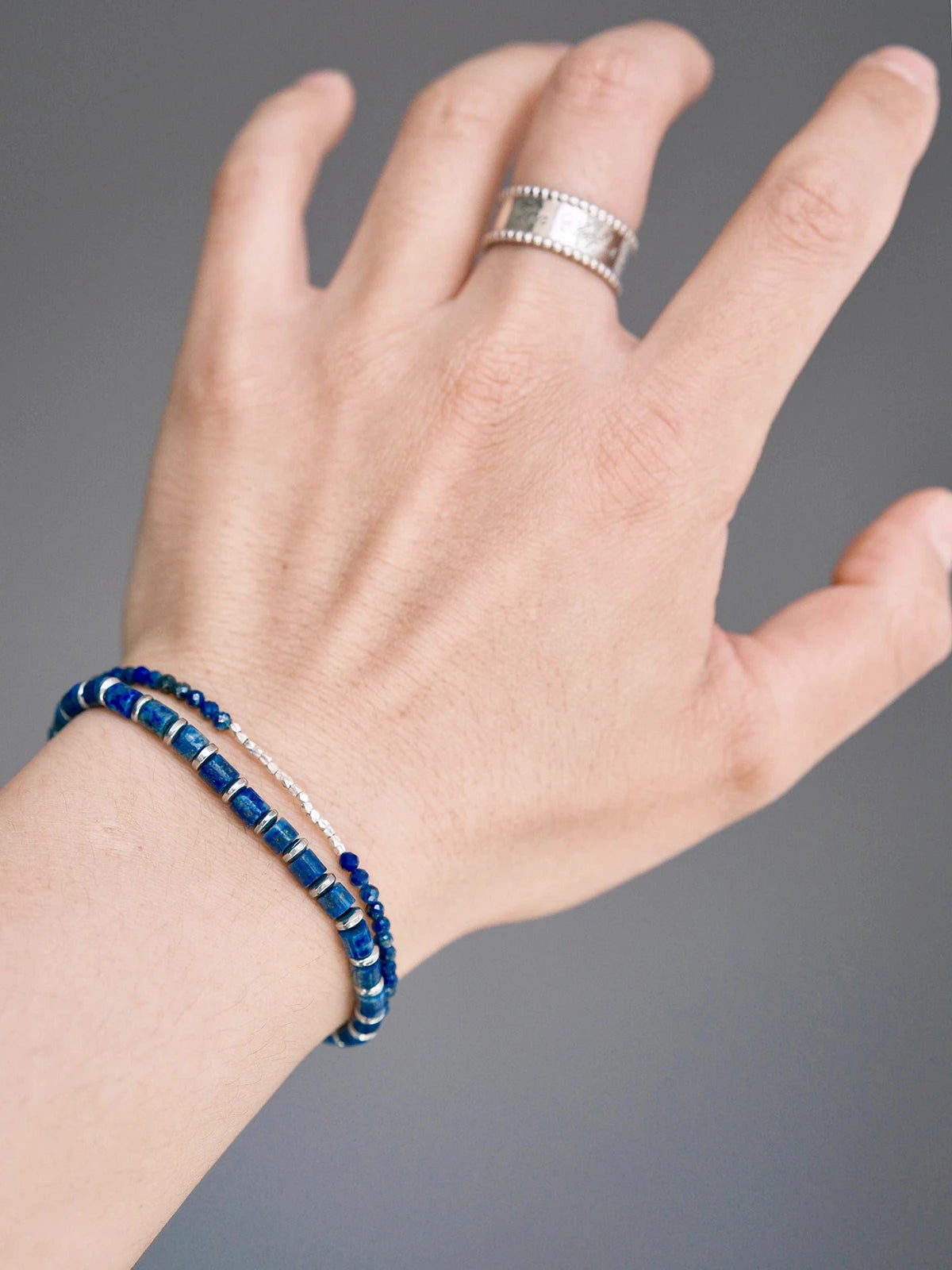 Identity Series | Blue Current | Lapis Lazuli & Sterling Silver Bracelet