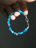Identity Series | Ocean Wing | Blue Jasper-Style Stone & Sterling Silver Bracelet