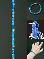 Identity Series | Ocean Wing | Blue Jasper-Style Stone & Sterling Silver Bracelet