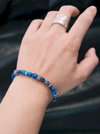 Identity Series | Ocean Wing | Blue Jasper-Style Stone & Sterling Silver Bracelet