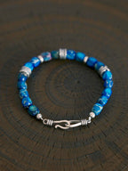 Identity Series | Ocean Wing | Blue Jasper-Style Stone & Sterling Silver Bracelet