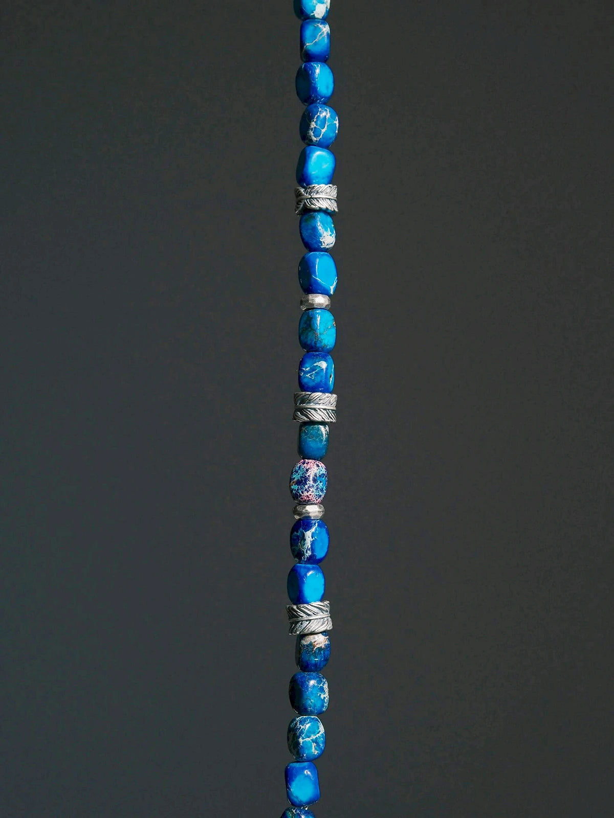 Identity Series | Ocean Wing | Blue Jasper-Style Stone & Sterling Silver Bracelet