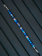 Identity Series | Ocean Wing | Blue Jasper-Style Stone & Sterling Silver Bracelet