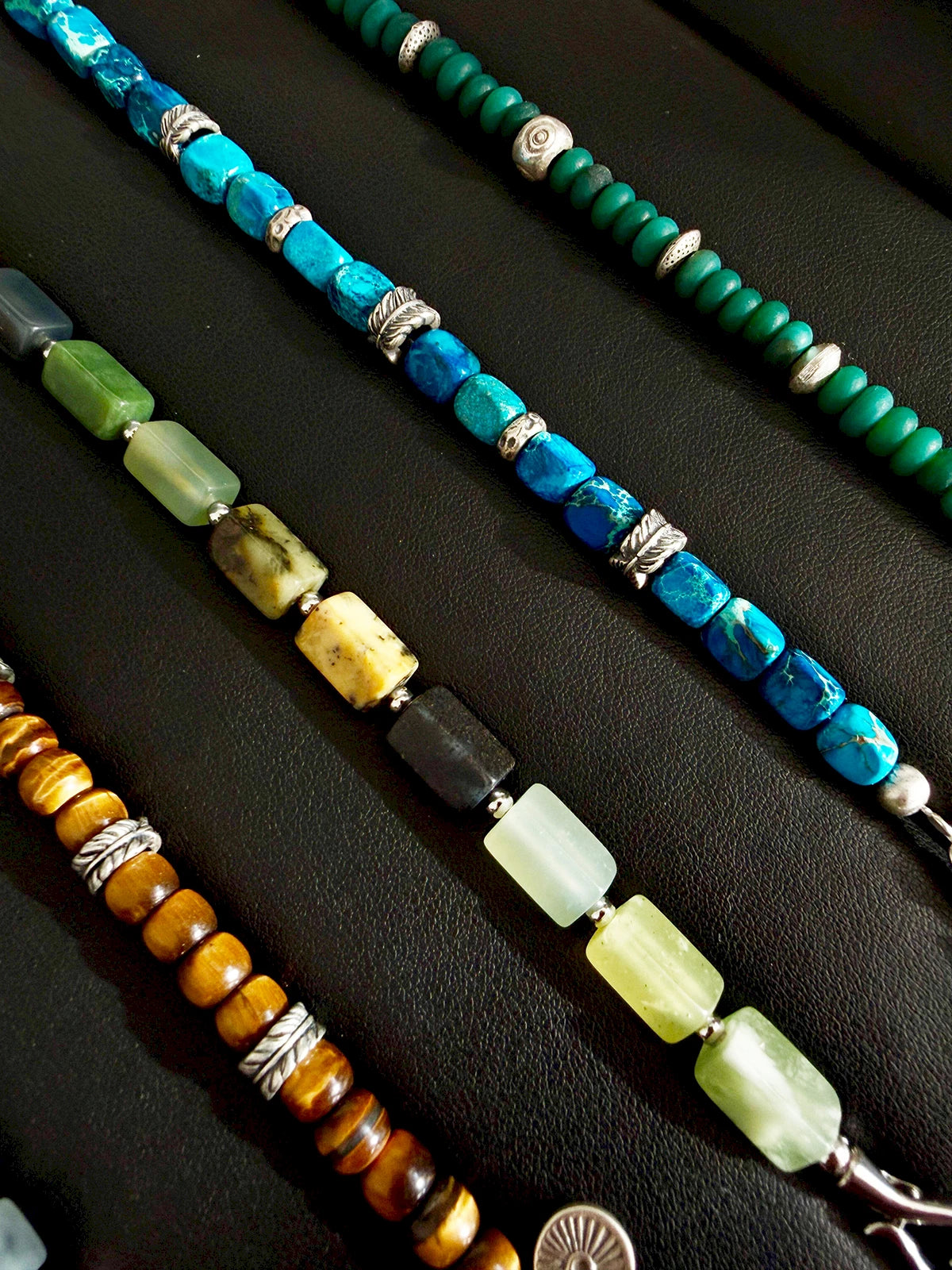 Identity Series | Ocean Wing | Blue Jasper-Style Stone & Sterling Silver Bracelet