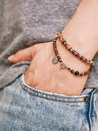 Urban Stoic Series | Amber Command | Tiger Eye & Hammered Silver Bracelet