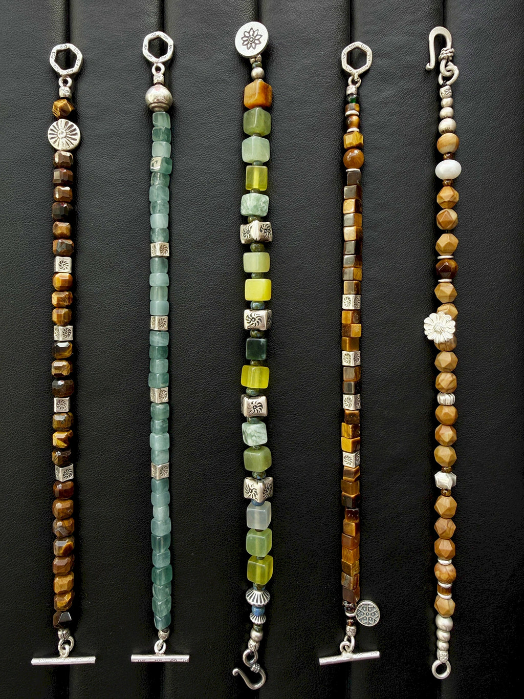 Urban Stoic Series | Amber Command | Tiger Eye & Hammered Silver Bracelet