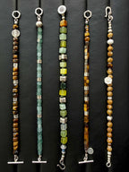 Urban Stoic Series | Amber Command | Tiger Eye & Hammered Silver Bracelet