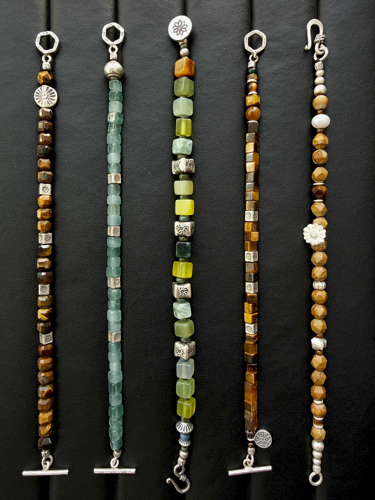 Urban Stoic Series | Amber Command | Tiger Eye & Hammered Silver Bracelet