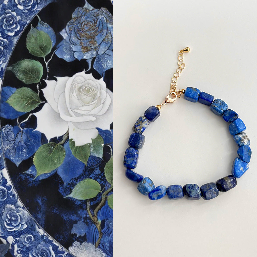 Exquisite Lapis Lazuli Stackable Bracelet Vintage Oriental Style Jewelry Small Niche Design Gift Main image