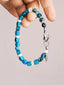 Identity Series | Blue Horizon | Blue Jasper-Style Stone & Silver Feather Bracelet
