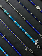 Identity Series | Blue Horizon | Blue Jasper-Style Stone & Silver Feather Bracelet