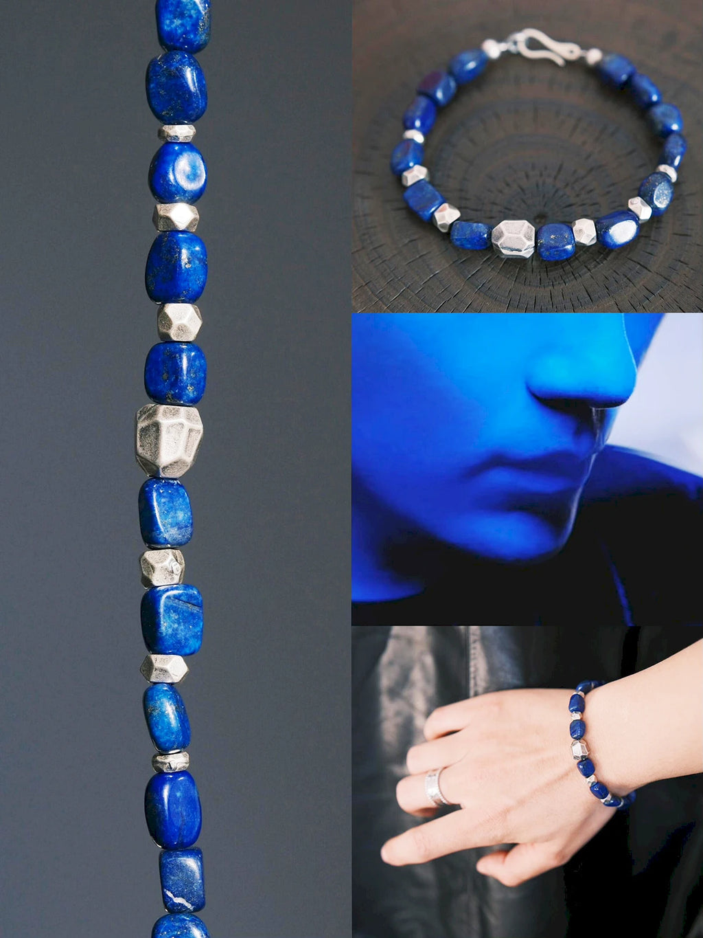 Identity Series | Blue Meteor | Lapis Lazuli & Heavy Silver Bracelet