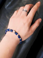 Identity Series | Blue Meteor | Lapis Lazuli & Heavy Silver Bracelet