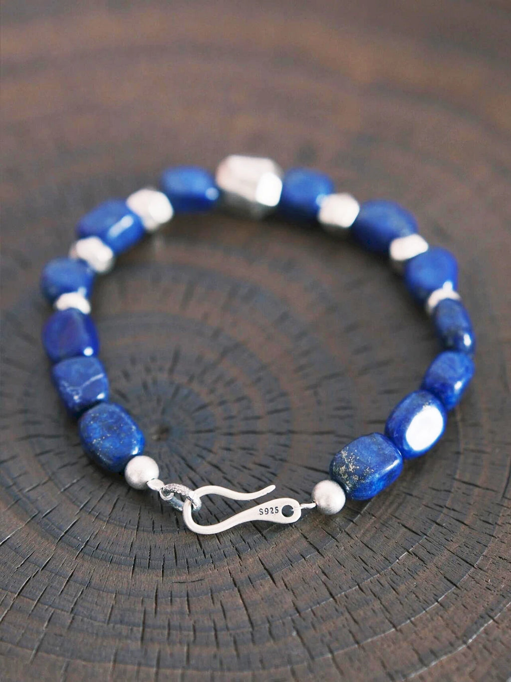 Identity Series | Blue Meteor | Lapis Lazuli & Heavy Silver Bracelet