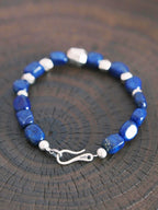 Identity Series | Blue Meteor | Lapis Lazuli & Heavy Silver Bracelet