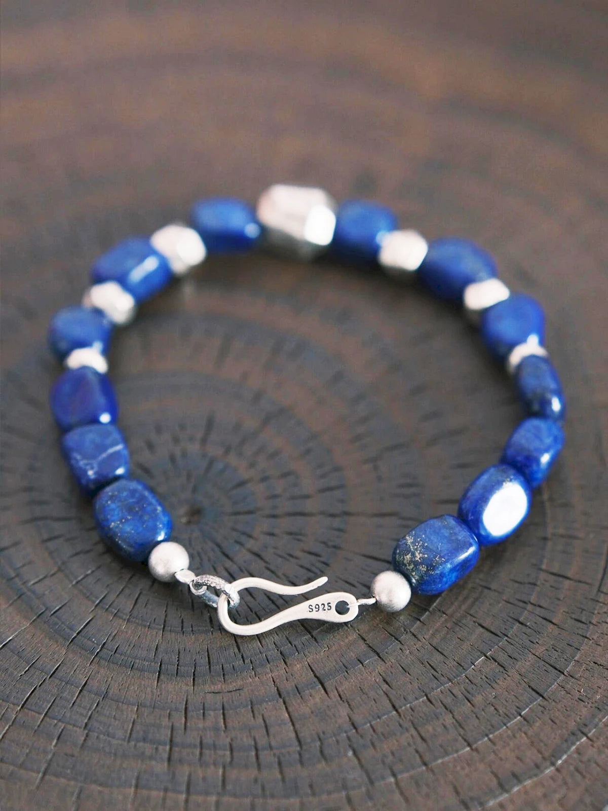 Identity Series | Blue Meteor | Lapis Lazuli & Heavy Silver Bracelet