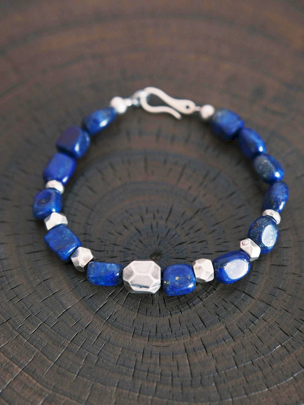Identity Series | Blue Meteor | Lapis Lazuli & Heavy Silver Bracelet