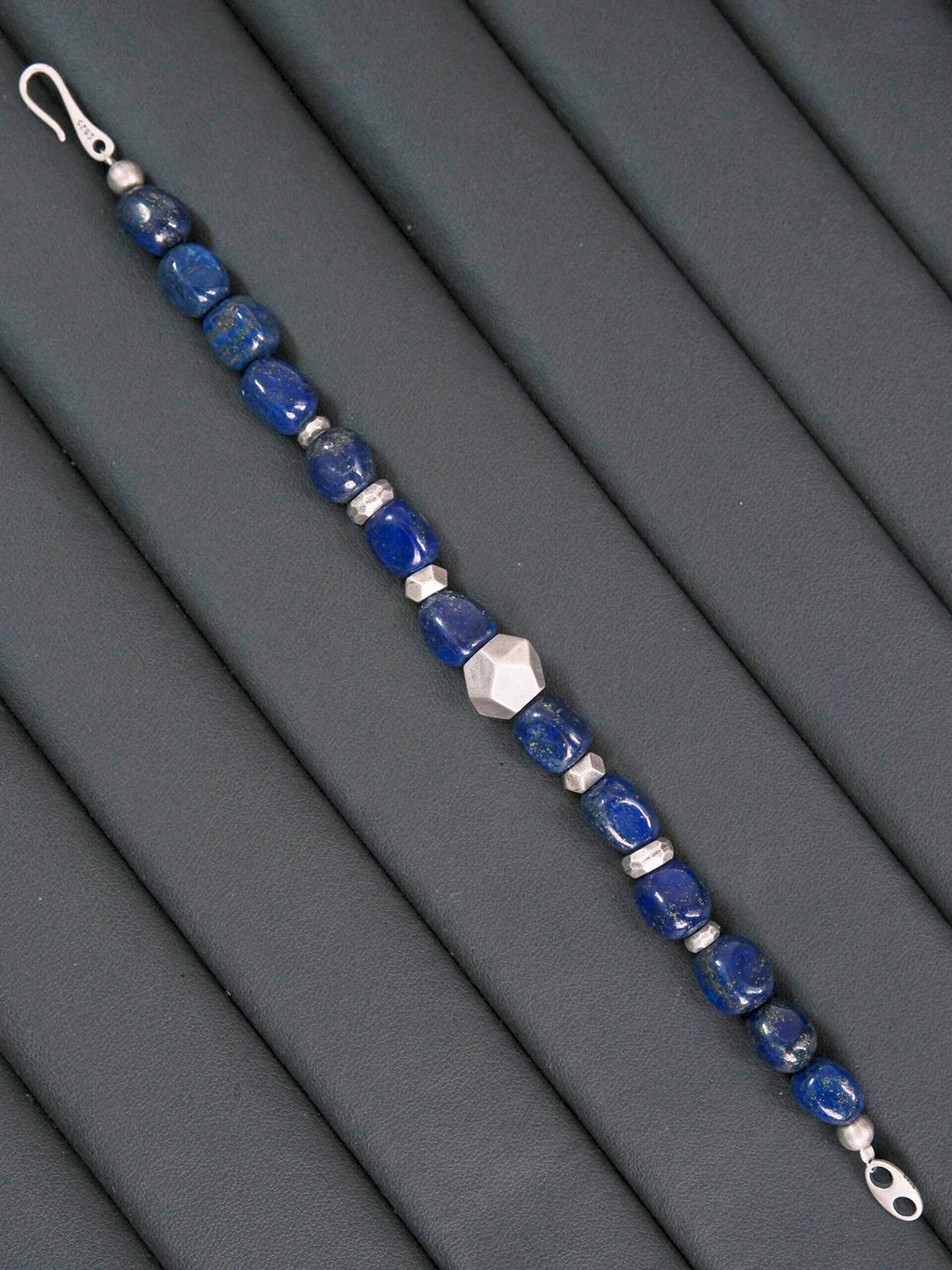 Identity Series | Blue Meteor | Lapis Lazuli & Heavy Silver Bracelet