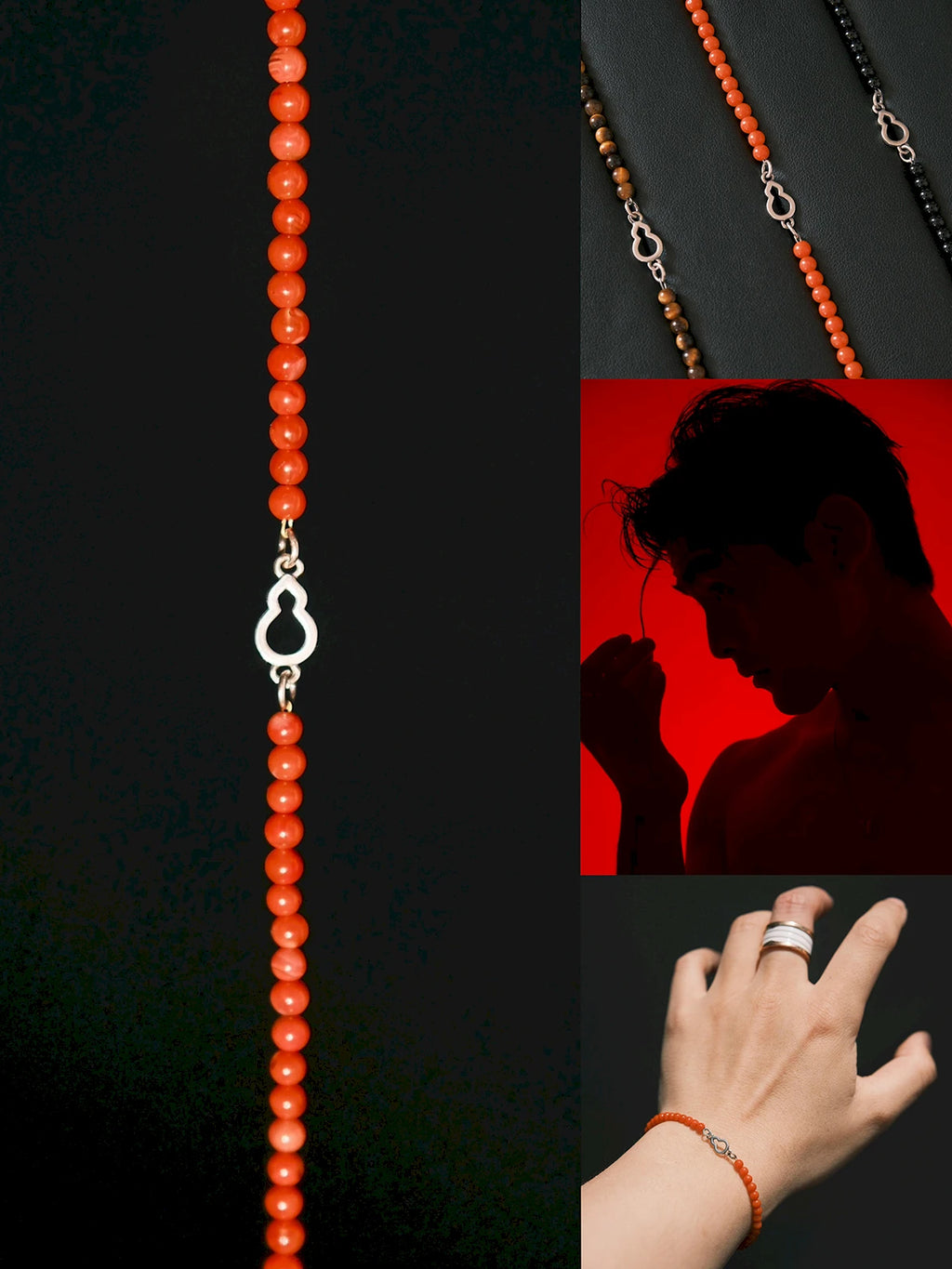 Identity Series | Red FuLu | Nanhong Agate & Sterling Silver Bracelet