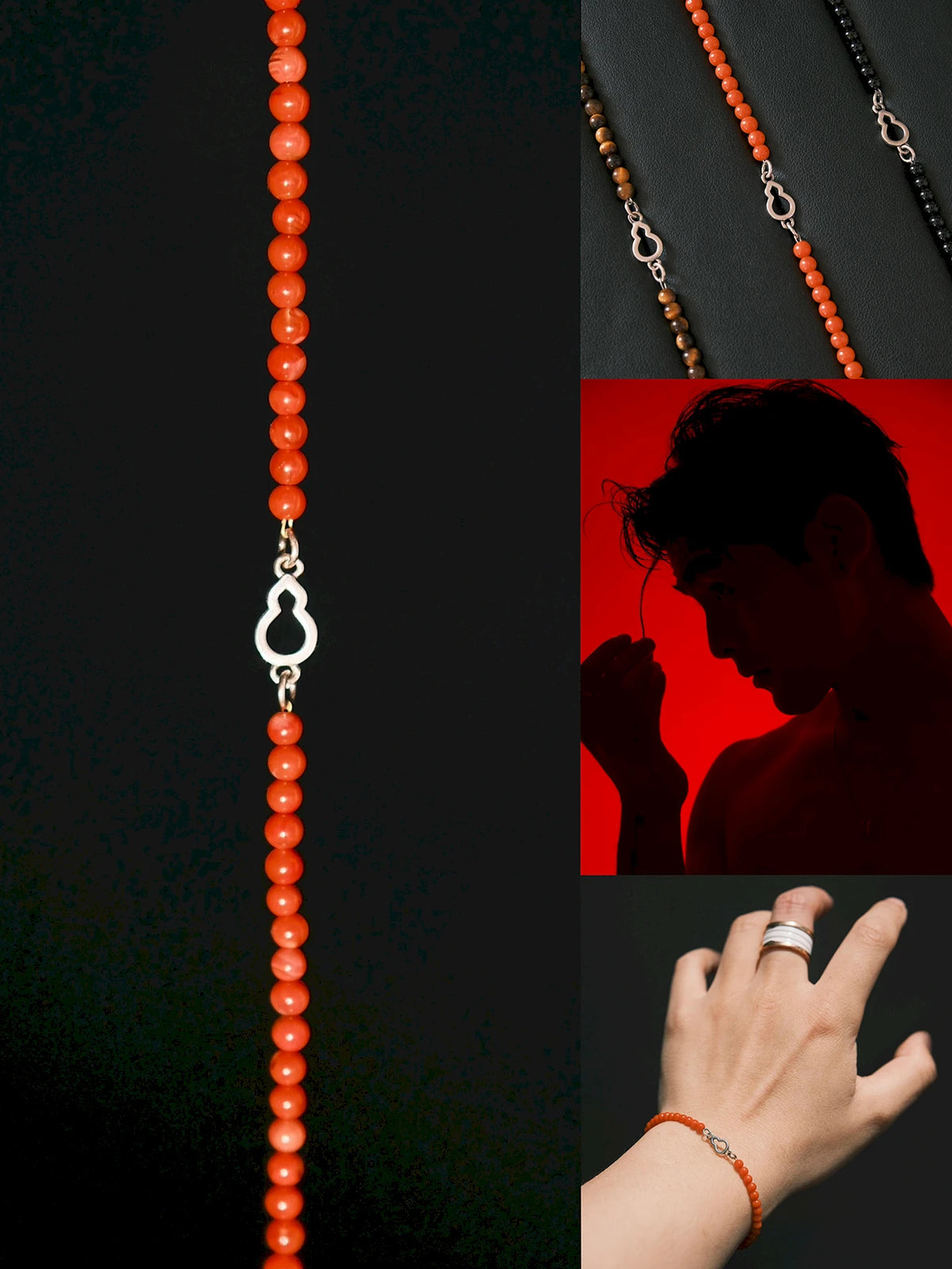 Identity Series | Red FuLu | Nanhong Agate & Sterling Silver Bracelet