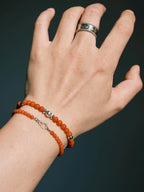 Identity Series | Red FuLu | Nanhong Agate & Sterling Silver Bracelet