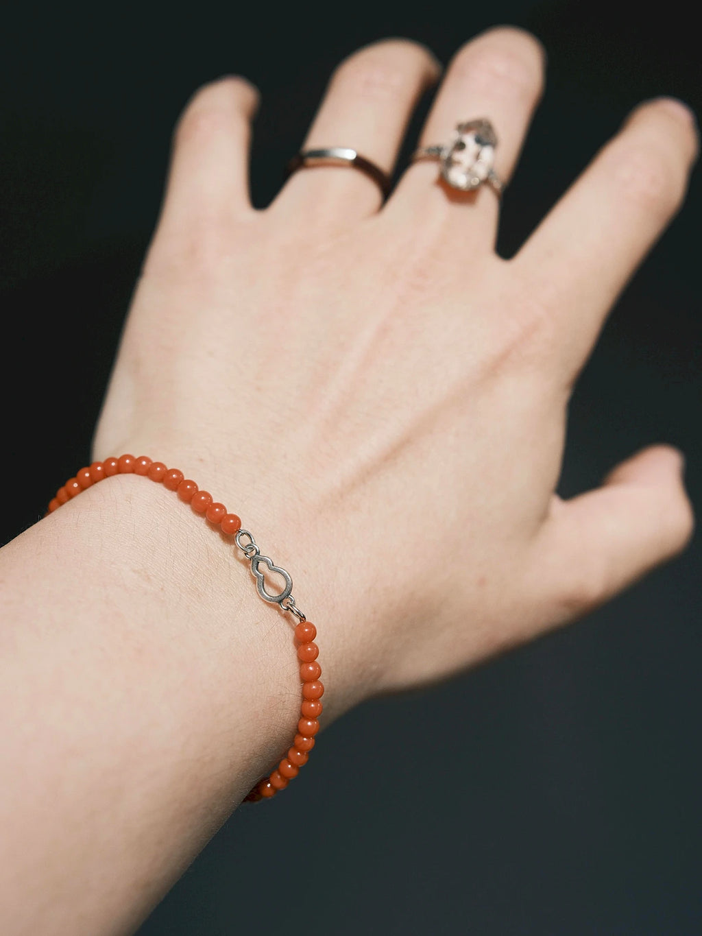 Identity Series | Red FuLu | Nanhong Agate & Sterling Silver Bracelet