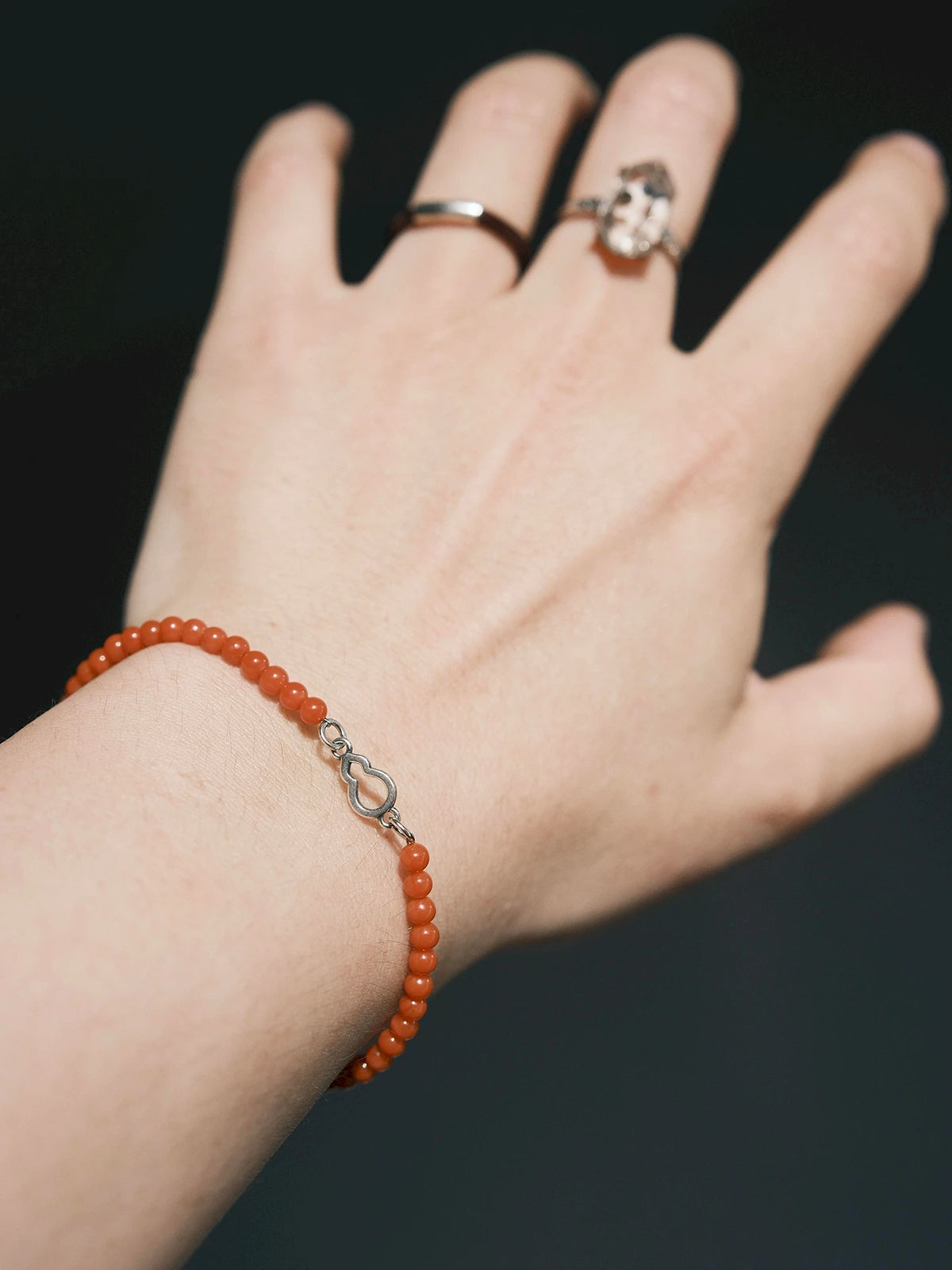 Identity Series | Red FuLu | Nanhong Agate & Sterling Silver Bracelet