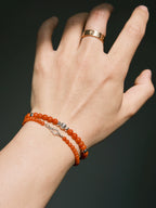 Identity Series | Red FuLu | Nanhong Agate & Sterling Silver Bracelet