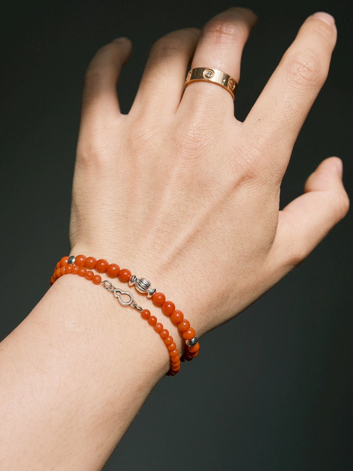 Identity Series | Red FuLu | Nanhong Agate & Sterling Silver Bracelet