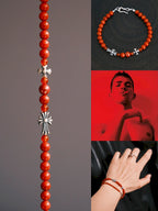 Identity Series | Red Creed | Coral, Cinnabar & Sterling Silver Bracelet