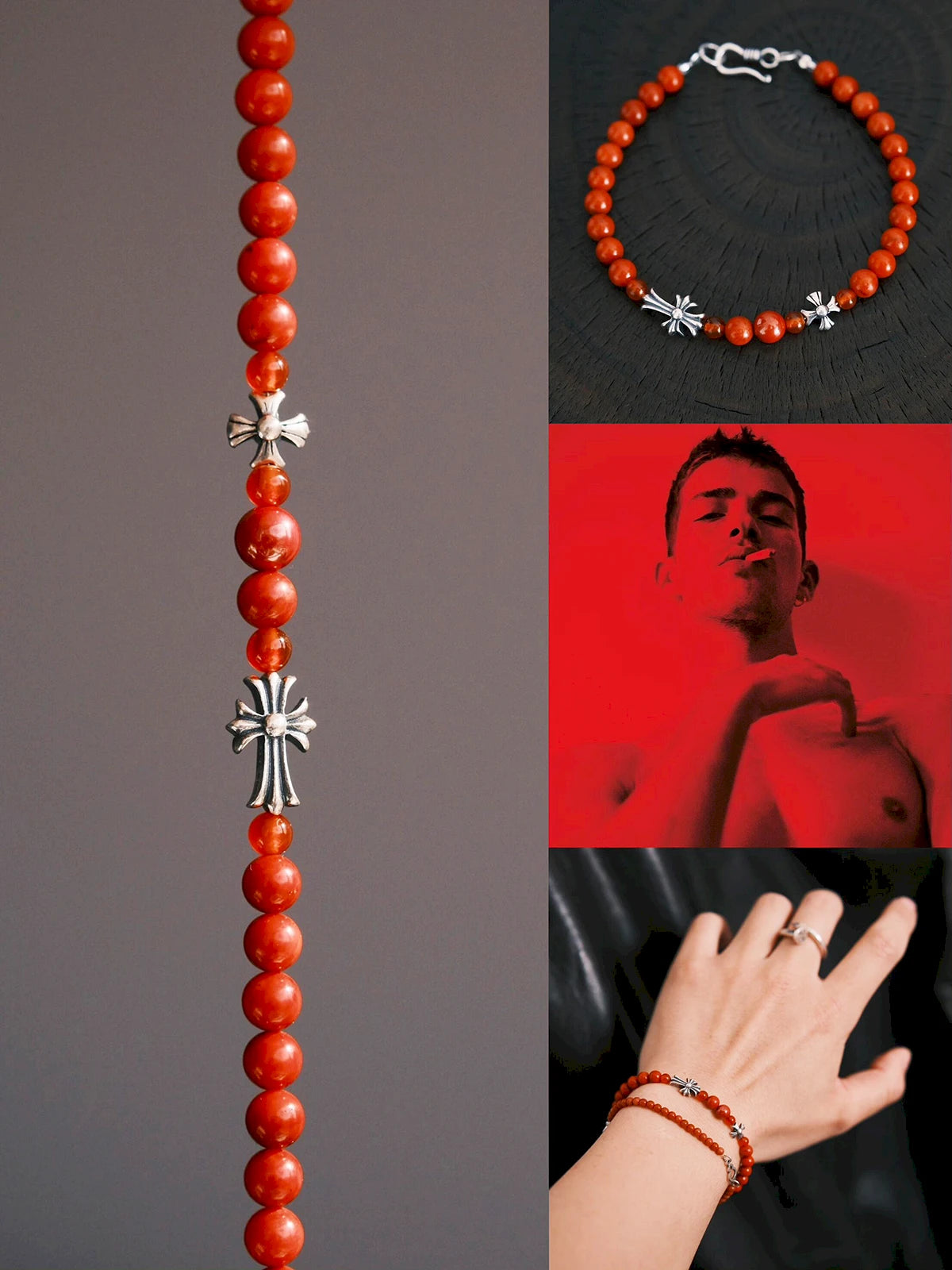 Identity Series | Red Creed | Coral, Cinnabar & Sterling Silver Bracelet