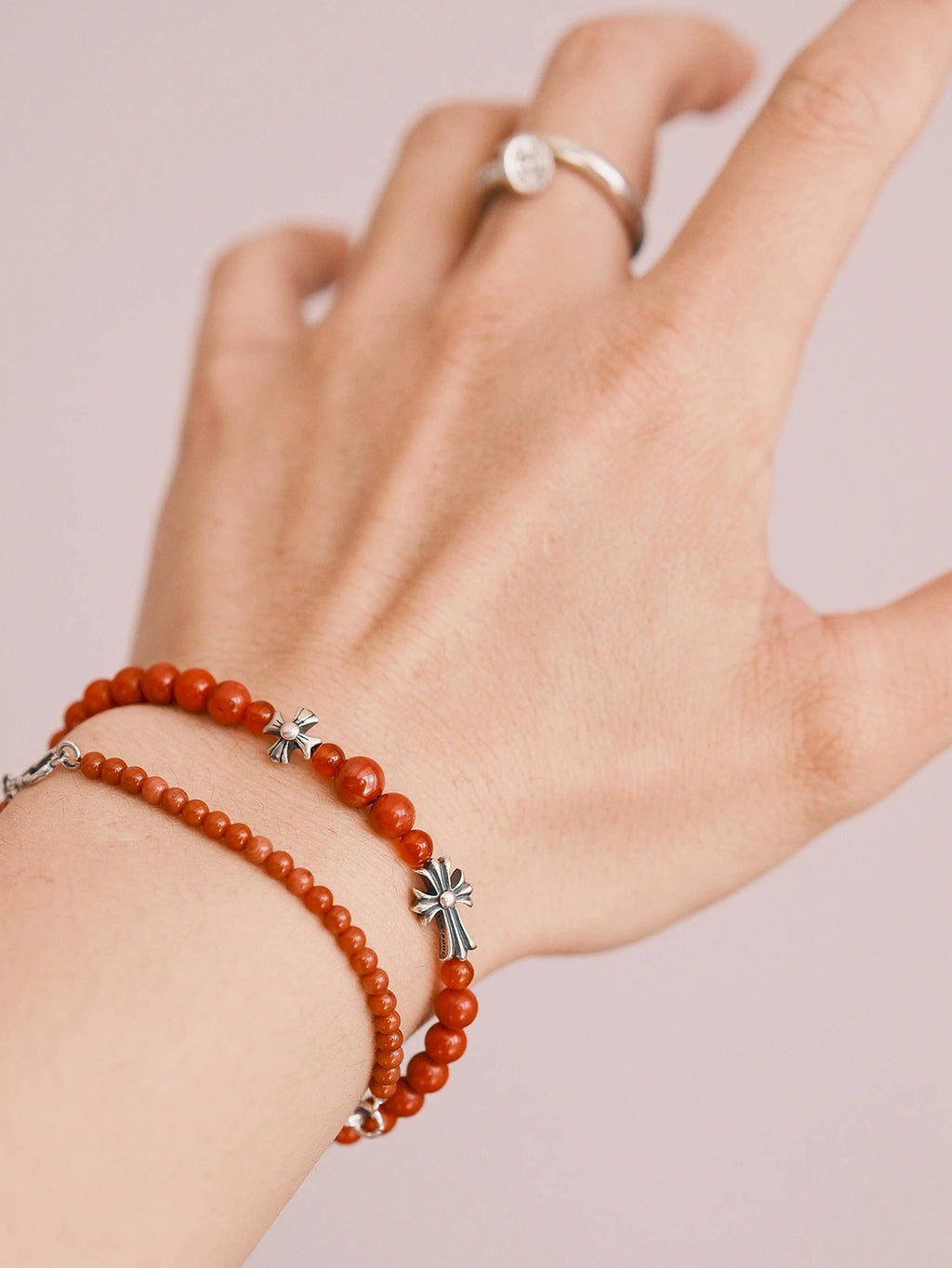 Identity Series | Red Creed | Coral, Cinnabar & Sterling Silver Bracelet