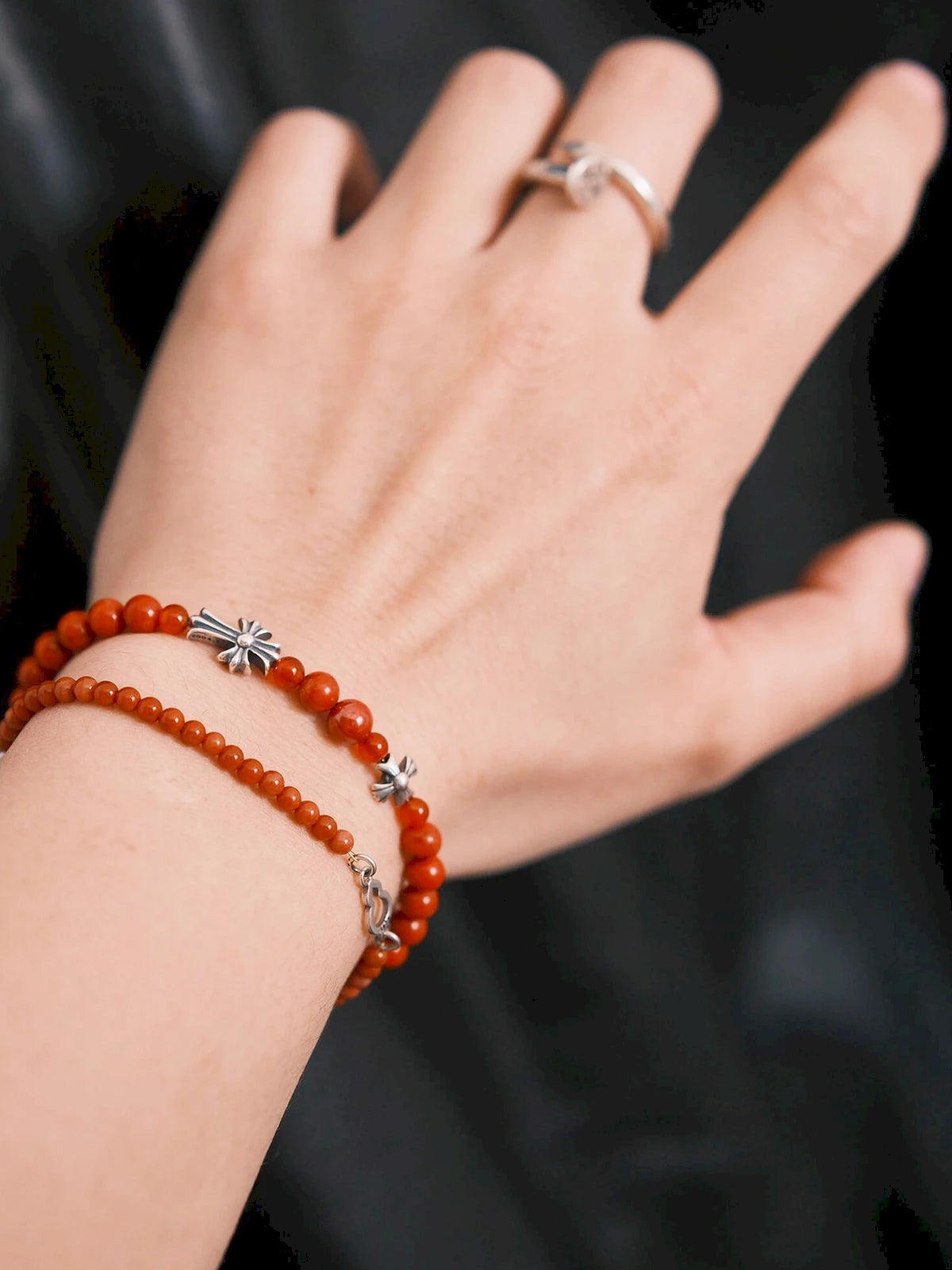 Identity Series | Red Creed | Coral, Cinnabar & Sterling Silver Bracelet