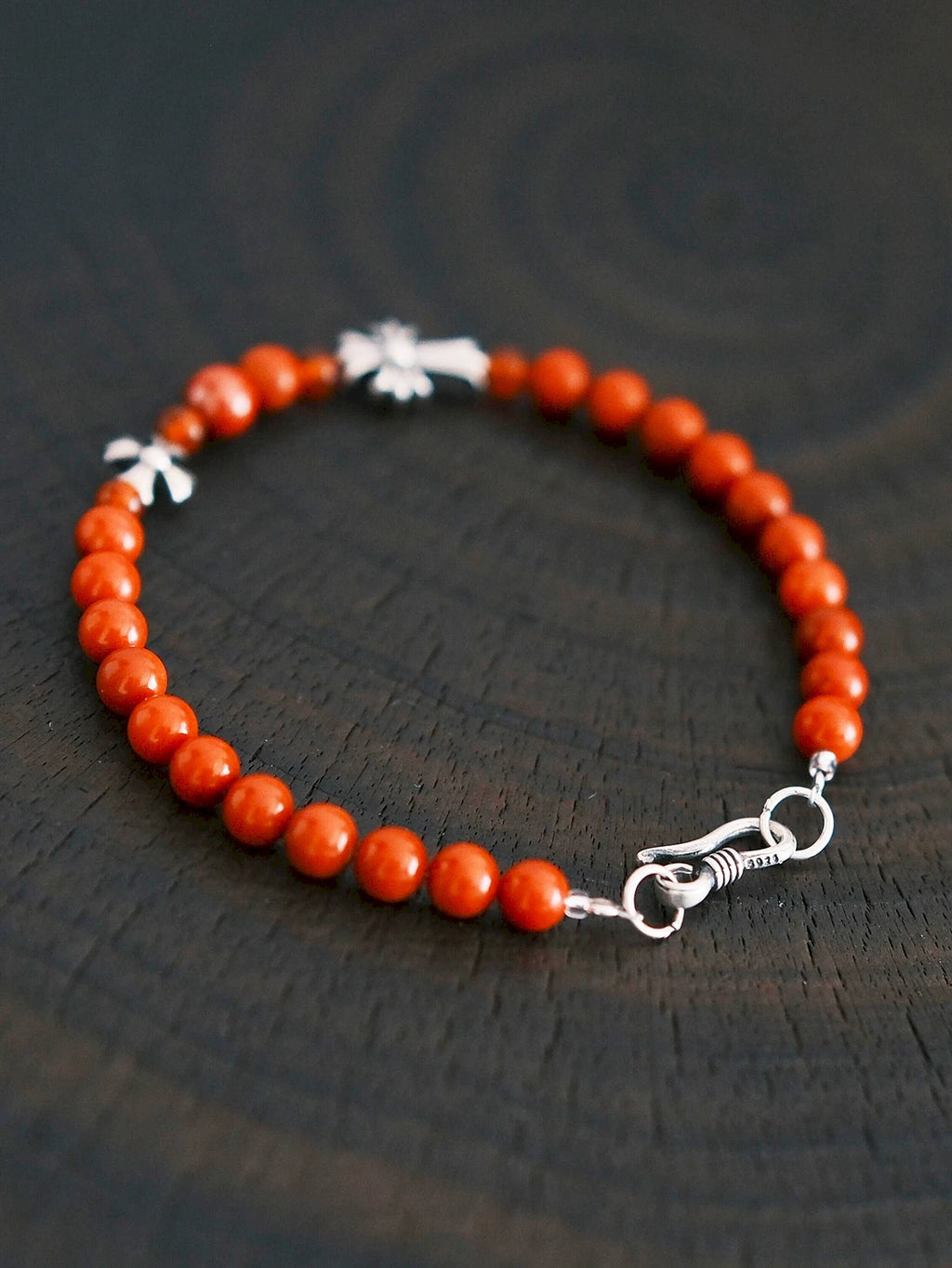 Identity Series | Red Creed | Coral, Cinnabar & Sterling Silver Bracelet