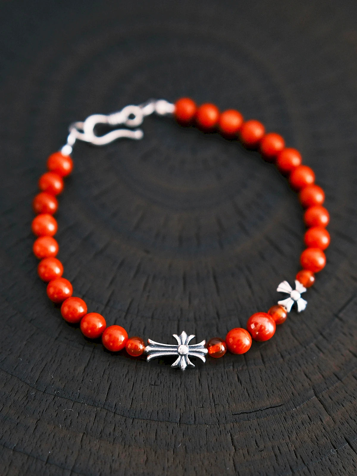 Identity Series | Red Creed | Coral, Cinnabar & Sterling Silver Bracelet