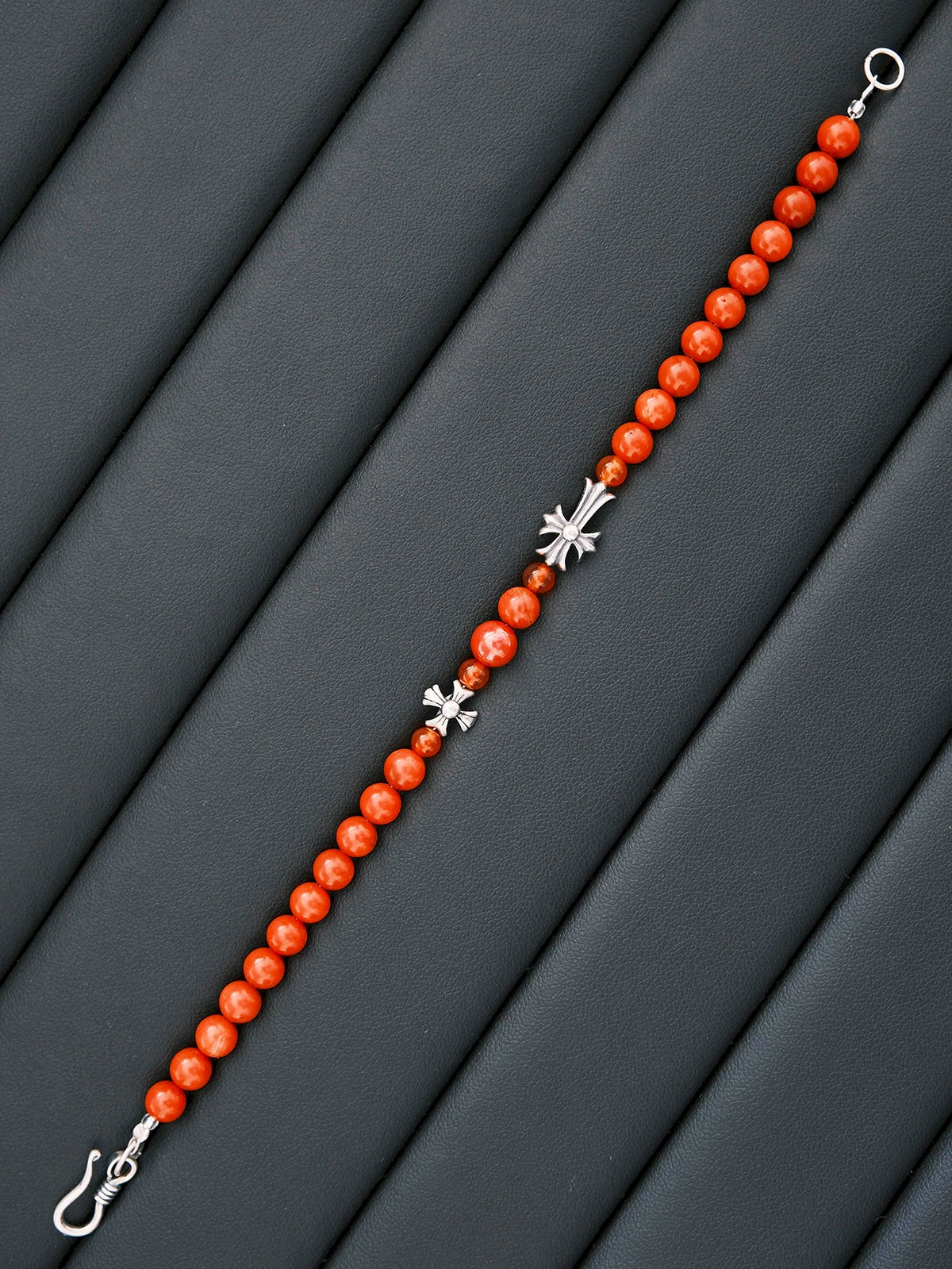 Identity Series | Red Creed | Coral, Cinnabar & Sterling Silver Bracelet