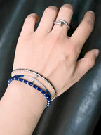 Identity Series | Blue Youth | Lapis Lazuli & Silver-Tone Terahertz Bracelet