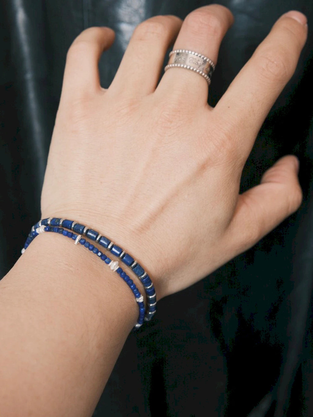 Identity Series | Blue Youth | Lapis Lazuli & Silver-Tone Terahertz Bracelet