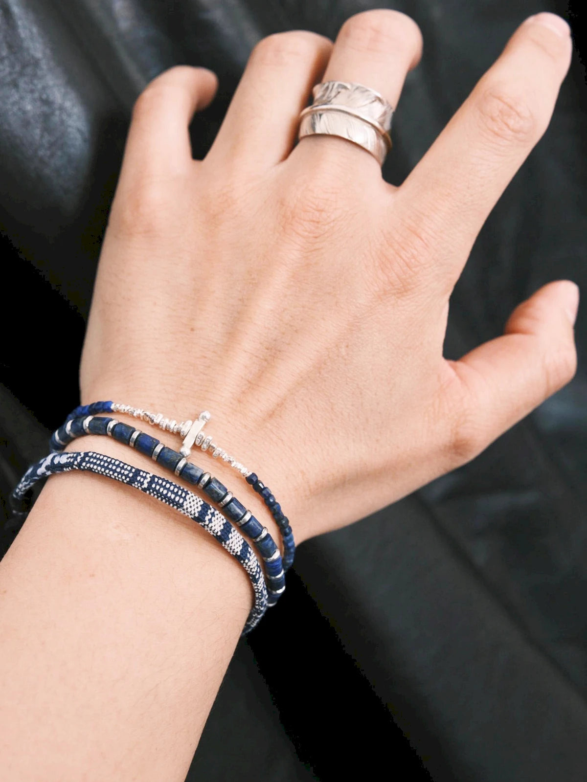 Identity Series | Blue Youth | Lapis Lazuli & Silver-Tone Terahertz Bracelet