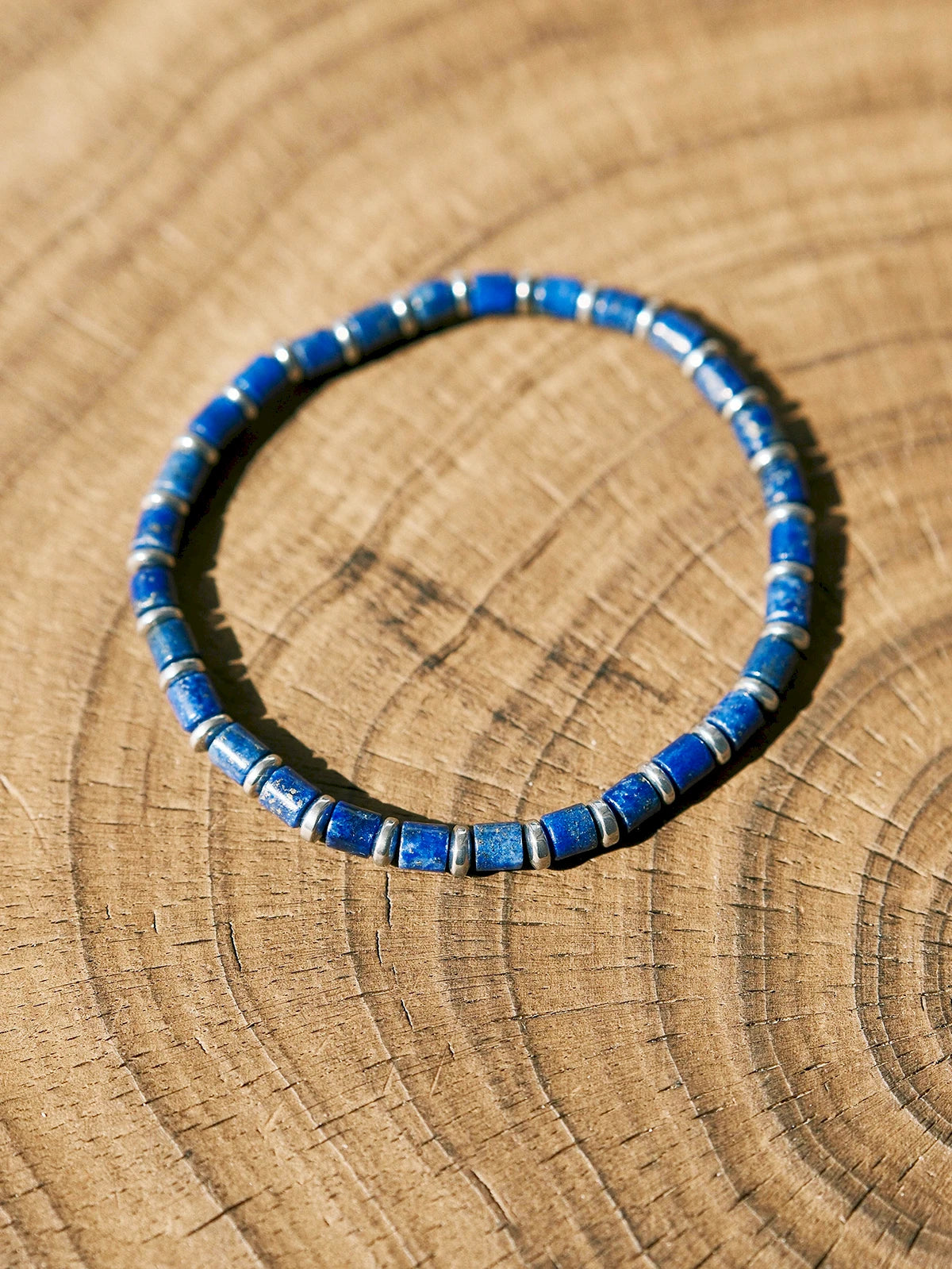 Identity Series | Blue Youth | Lapis Lazuli & Silver-Tone Terahertz Bracelet