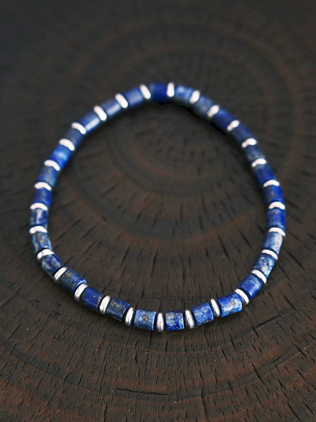 Identity Series | Blue Youth | Lapis Lazuli & Silver-Tone Terahertz Bracelet