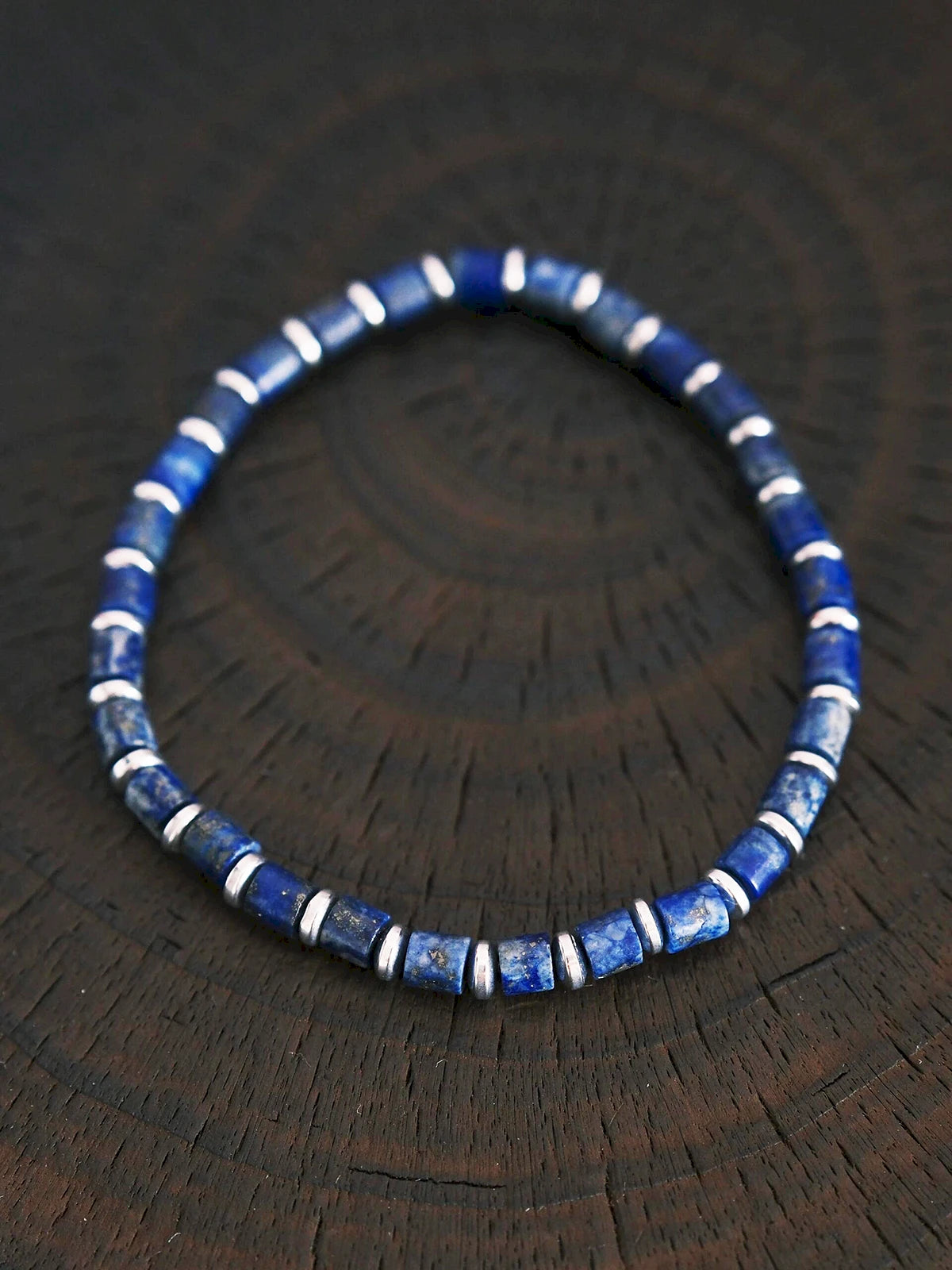 Identity Series | Blue Youth | Lapis Lazuli & Silver-Tone Terahertz Bracelet