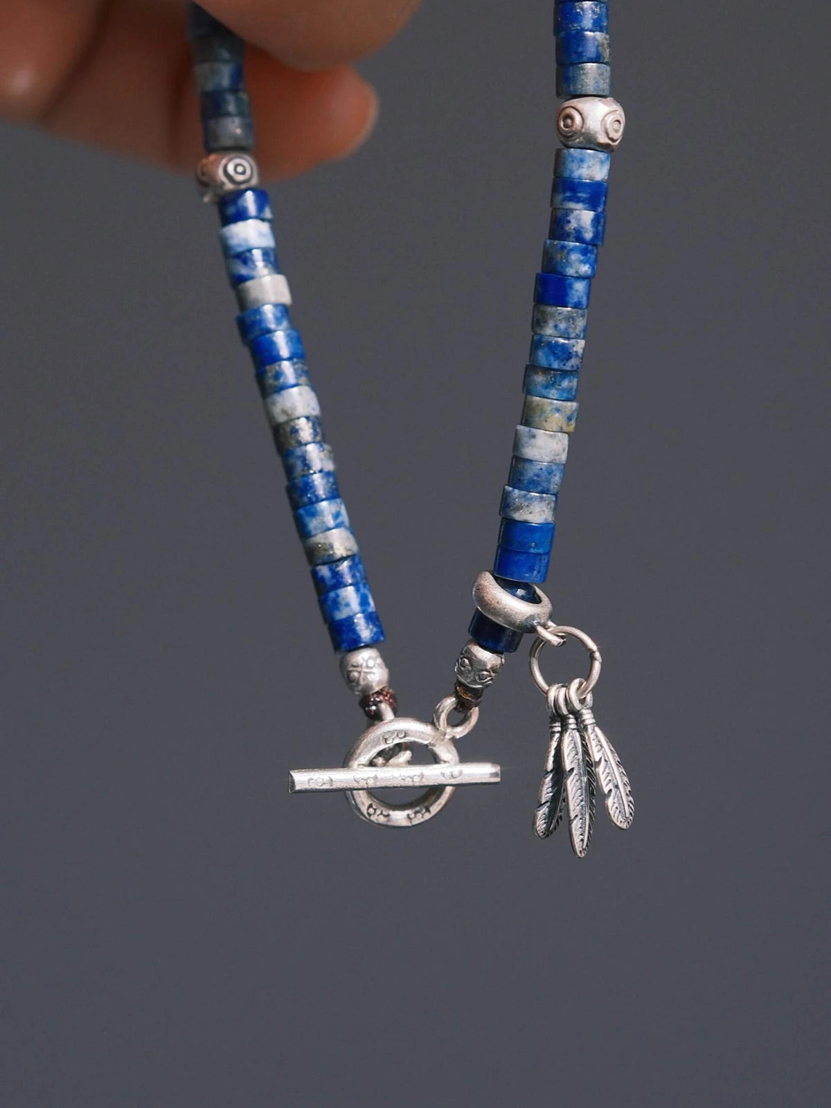Identity Series | Blue Feather | Lapis Lazuli & Sterling Silver Bracelet