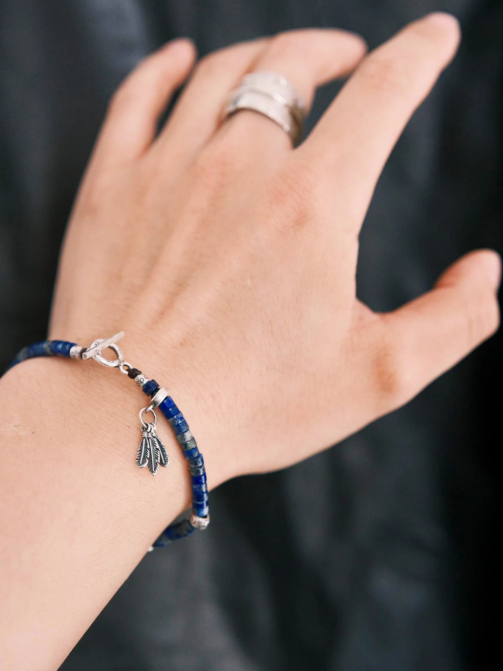 Identity Series | Blue Feather | Lapis Lazuli & Sterling Silver Bracelet