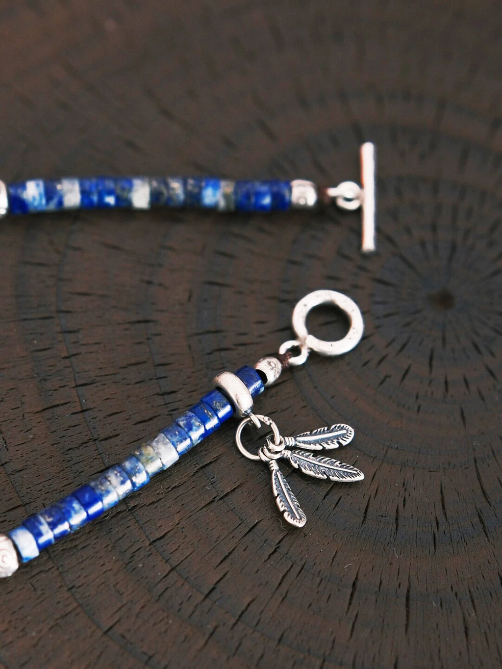 Identity Series | Blue Feather | Lapis Lazuli & Sterling Silver Bracelet
